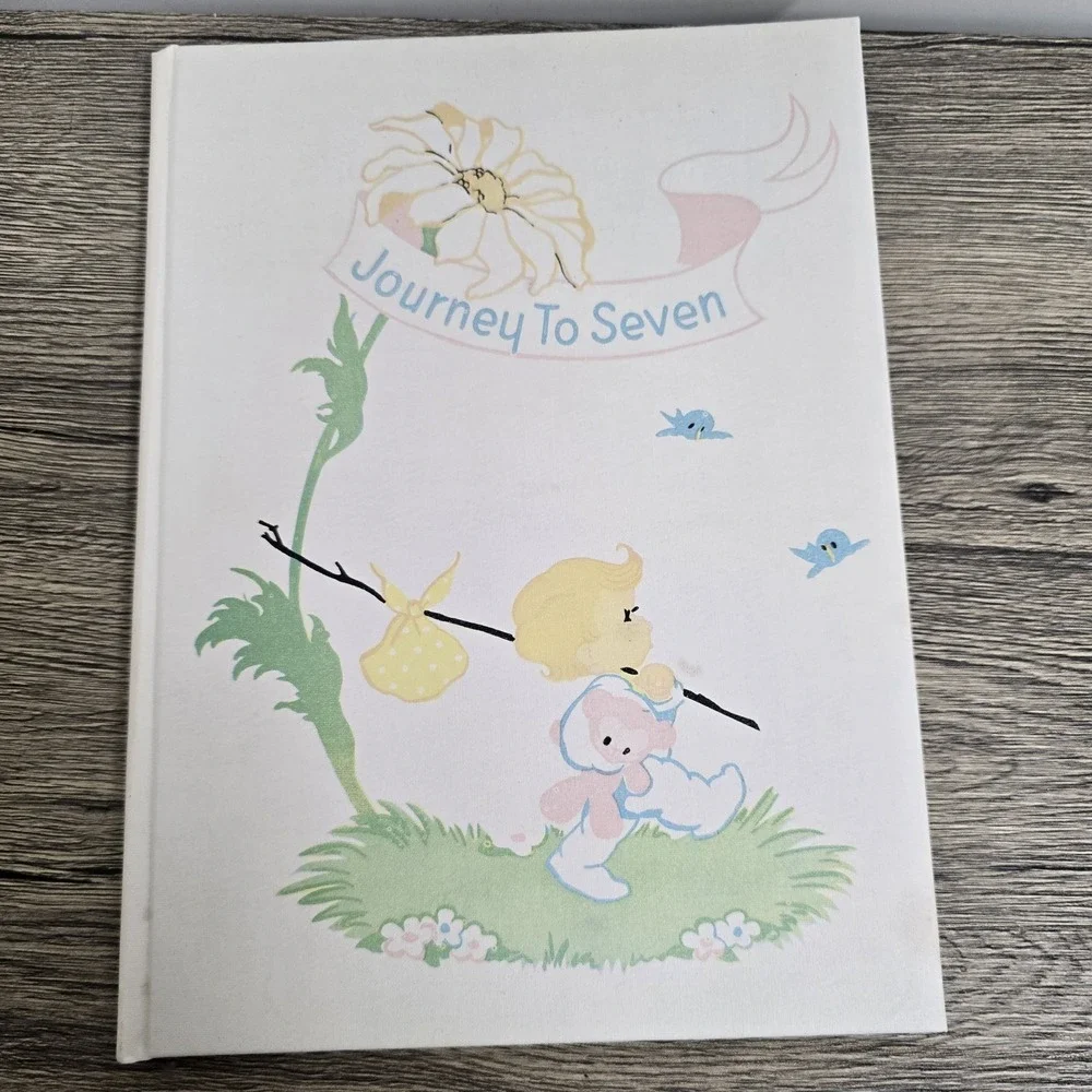 Vintage‎ Baby Memory Book Journey to Seven 1947 Boy Girl Record Unisex Pastel